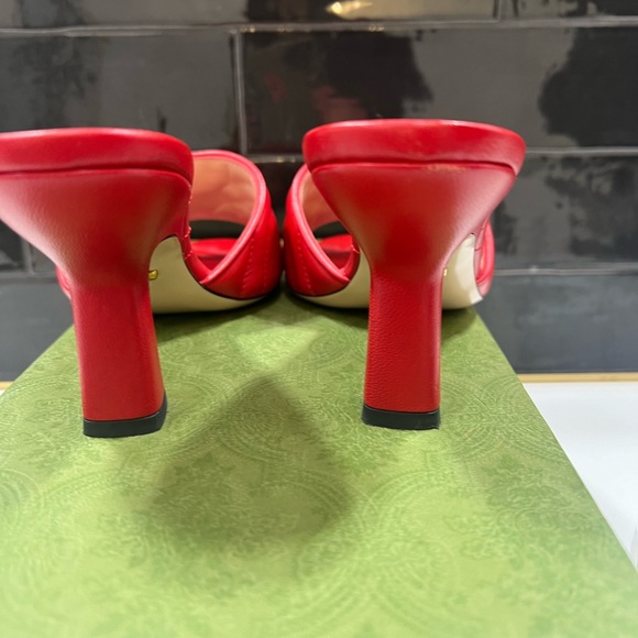 Gucci 85mm Double G leather mules, size 37.5 - Picture 5 of 11